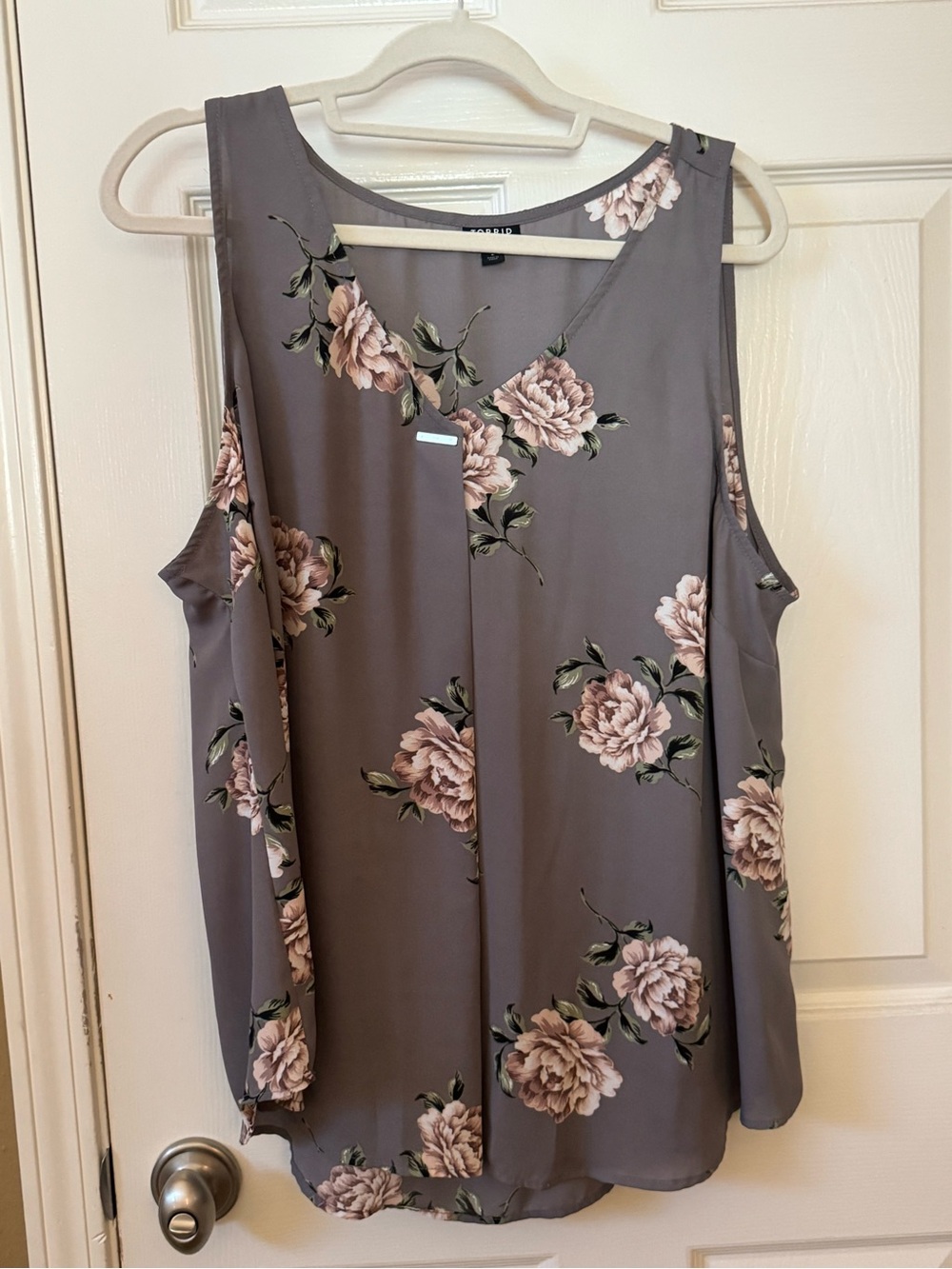 torrid Taupe Floral V-Neck Sleeveless Camisole